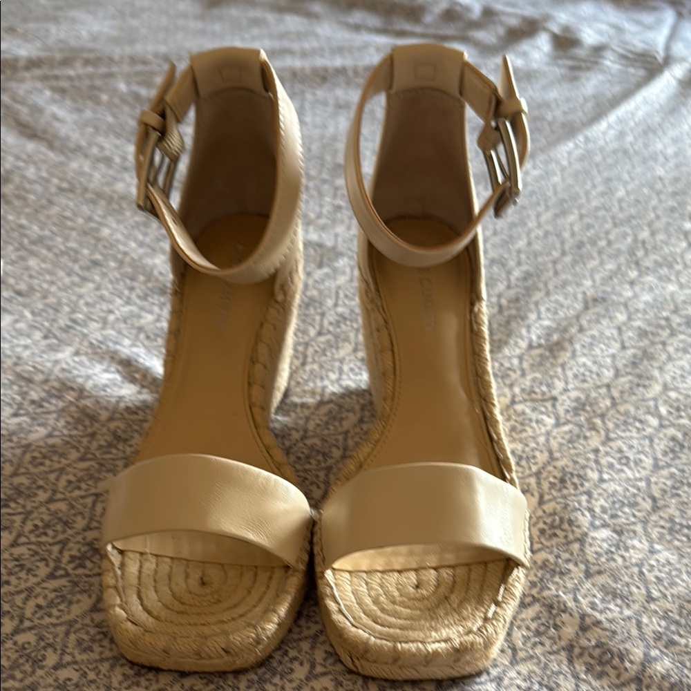 Vince Camuto Cream Espadrille Sandals with Ankle Strap - Picture 1 of 6